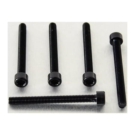 Five black alloy parallel Allen head bolts, each measuring M6 x 1.00mm x 60mm, featuring a smooth finish and hexagonal socket for easy installation.