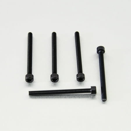 Five black alloy bolts with parallel Allen heads, measuring M6 x 1.00mm x 70mm, arranged on a light background.