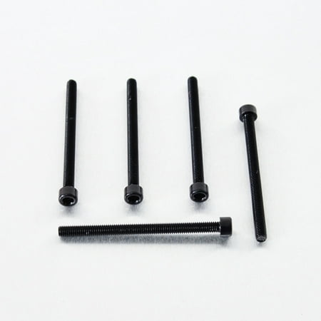 Five black alloy parallel Allen head bolts, each measuring M6 X 1.00mm X 80mm, featuring a sleek finish and designed for durability and strength.