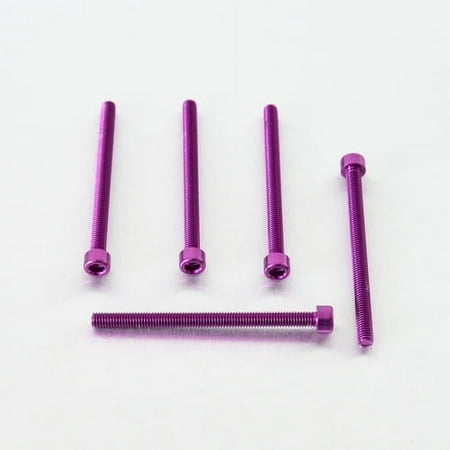 Five purple alloy parallel Allen head bolts, each measuring M6 x 1.00mm x 80mm, showcasing a sleek finish and precision threading.