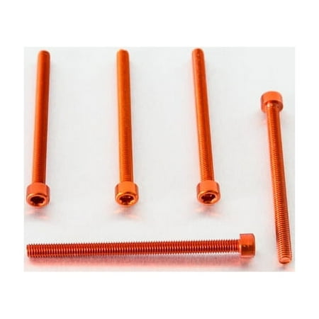 Five orange alloy parallel Allen head bolts, each measuring M6 x 1.00mm x 85mm, showcasing a shiny finish and hexagonal socket design for easy installation.