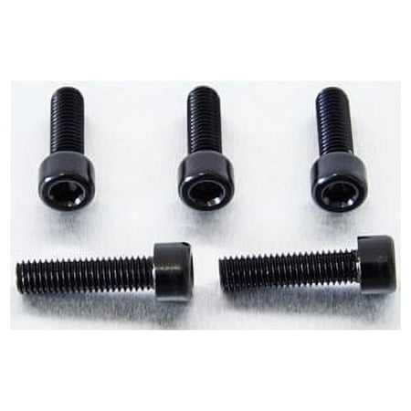 Five black alloy parallel Allen head bolts, each measuring M8 x 1.25mm x 30mm, showcasing a sleek finish and hexagonal socket for easy installation.