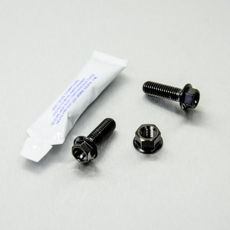 Pro-Bolt stainless steel engine mounting bolt kit featuring black bolts and nuts, accompanied by a small packet of thread-locking compound.