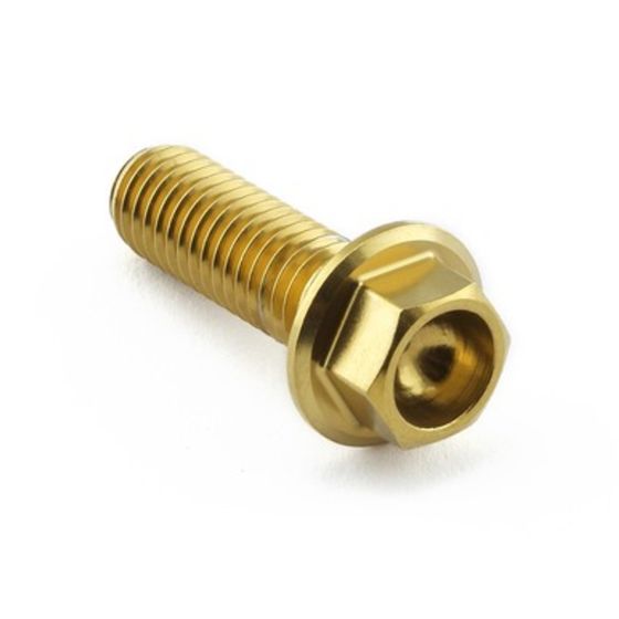 Gold stainless steel gear drive cover bolt with a hexagonal head and threaded shaft, designed for durability and corrosion resistance.