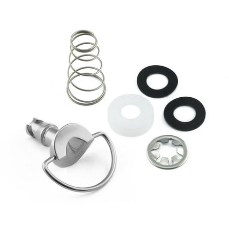 Pro-Bolt stainless steel quick release D ring fastener featuring a silver D ring, a metal spring, and various black and white rubber washers for secure fastening.