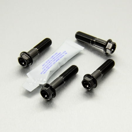 Pro-Bolt Stainless Steel Subframe Mount Bolt Kit featuring four black bolts with hex heads and a packet of thread locker, designed for durability and corrosion resistance.