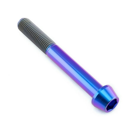 Pro-Bolt tapered Allen head titanium bolt in purple, measuring M10 x 1.25mm x 80mm, featuring a smooth, shiny finish and distinct threading along the shaft.