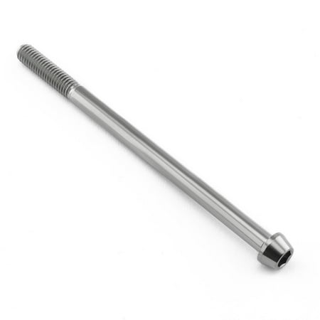 Pro-Bolt tapered Allen head titanium bolt in natural finish, measuring M6 x 1.00mm x 100mm with a 25mm length, featuring a sleek, shiny surface and hexagonal socket head.