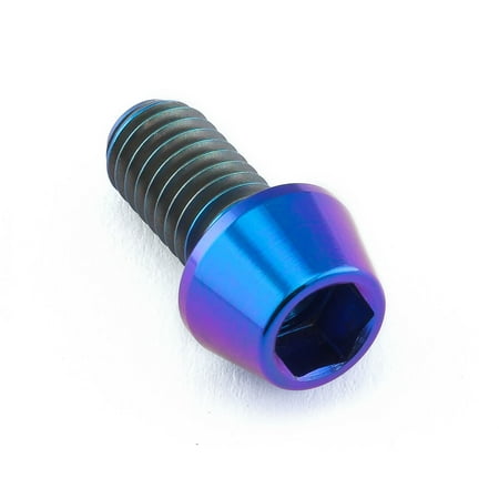 Tapered purple titanium Allen head bolt, M6 x 1.00mm x 12mm, featuring a hexagonal socket and finely threaded shaft for secure fastening.