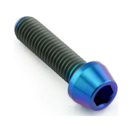Purple titanium tapered Allen head bolt, M8 x 1.25mm x 30mm, featuring a sleek finish and hexagonal socket for easy installation.