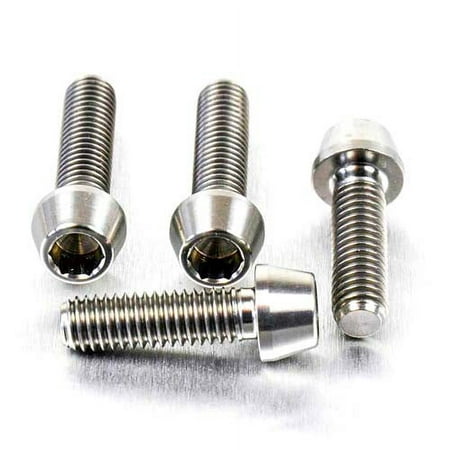 Pro-Bolt Titanium Brake & Clutch Lever Perch Pinch Bolt Kit featuring four silver titanium bolts with a polished finish and hexagonal heads for enhanced durability and performance.