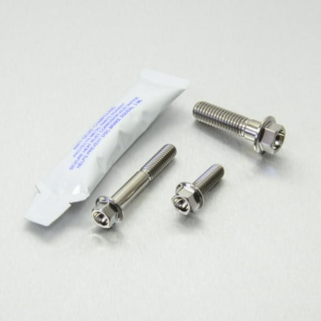 Pro-Bolt Titanium Chain Guard & Rail Bolt Kit in silver, featuring three titanium bolts with hex heads and a small tube of thread lock adhesive.