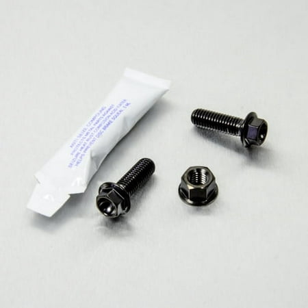 Pro-Bolt Titanium Engine Mounting Bolt Kit in black, featuring three black titanium bolts and a matching nut, accompanied by a small packet of thread locker.