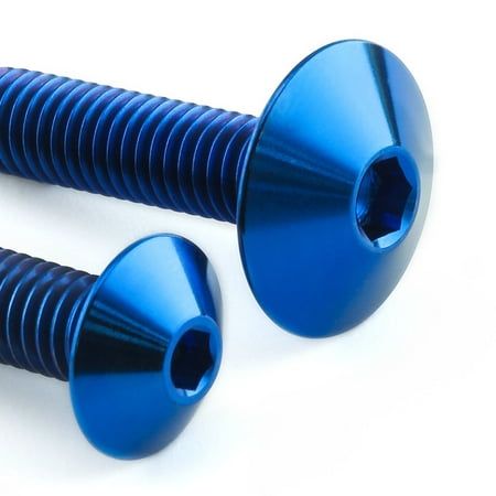 Pro-Bolt Titanium Fairing Bolt Kit featuring two blue, anodized bolts with a hexagonal socket head and a smooth, rounded flange for secure fastening.