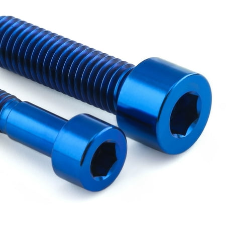 Pro-Bolt Titanium fuel tank mounting bolt kit featuring two blue anodized bolts with hexagonal heads and smooth, shiny finishes.