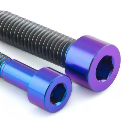 Pro-Bolt Titanium Fuel Tank Mounting Bolt Kit featuring two purple bolts with a shiny finish and hexagonal heads, designed for durability and style.