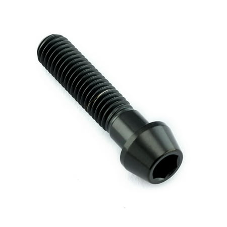 Black titanium gear lever pivot bolt with a smooth, rounded head and a textured, spiral thread for secure fastening, designed for durability and performance.
