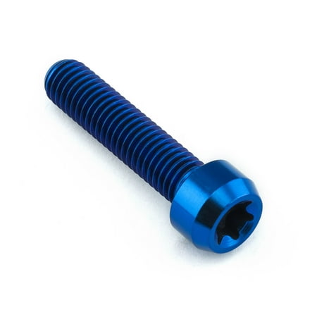 Blue titanium gear lever pivot bolt with a hexagonal socket head and a smooth, polished finish, designed for durability and lightweight performance.