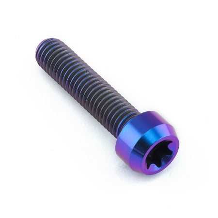 Purple titanium gear lever pivot bolt with a shiny finish, featuring a hexagonal socket head and threaded shaft for durability and performance.