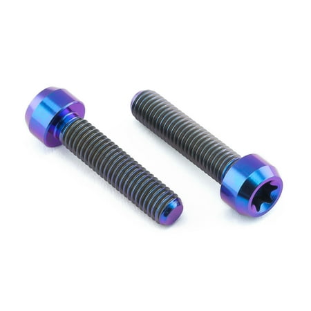 Pro-Bolt Titanium Mirror Mount Bolt Kit featuring two purple anodized bolts with a black threaded shaft and a hexagonal socket head for easy installation.