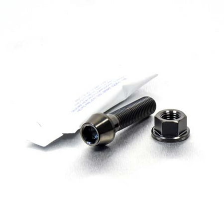 Pro-Bolt Titanium rear brake lever pivot bolt kit featuring a black titanium bolt and matching nut, designed for durability and performance enhancement.