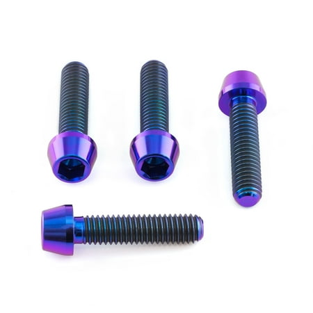 Purple titanium screen and mirror mounting bolts, featuring a shiny finish and hexagonal heads, designed for durability and aesthetic appeal.