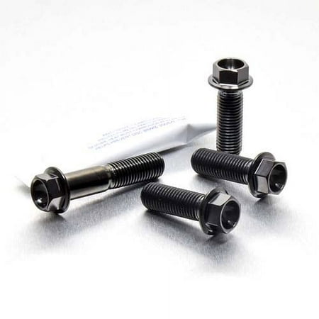 Pro-Bolt Titanium Subframe Mount Bolt Kit featuring four black titanium bolts with hex heads and threaded shafts, designed for durability and lightweight performance.