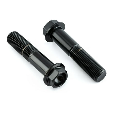 Pro-Bolt Titanium Swingarm Pinch Bolt Kit in black, featuring two sleek, durable bolts with a threaded design and hexagonal heads for secure fastening.