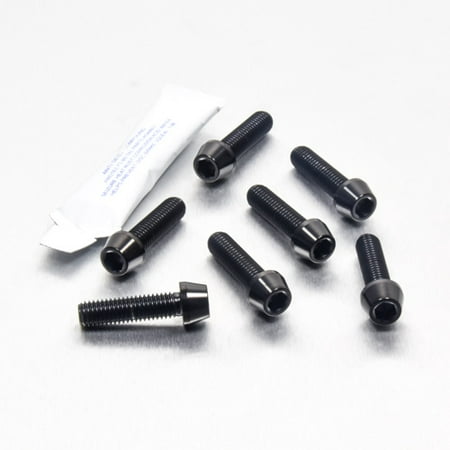 Pro-Bolt Titanium Top & Bottom Clamp Yoke Pinch Bolt Kit featuring eight black titanium bolts with a sleek finish and included thread locker packet.