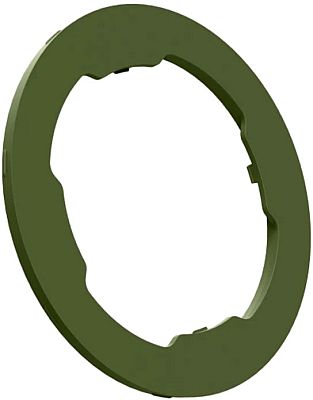 Green plastic ring designed for Quad Lock MAG system, featuring a circular shape with cutouts for secure attachment and easy mounting.