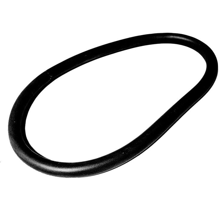 Black Raceline Tubeless Tyre Beader, made of durable rubber, featuring a smooth, oval design for easy tire seating and inflation.