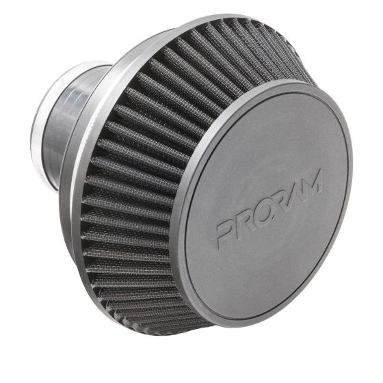 Black multi-fit cone air filter with a textured surface, silver velocity stack, and silicone coupler, featuring the "PRO RAM" logo prominently on the end.