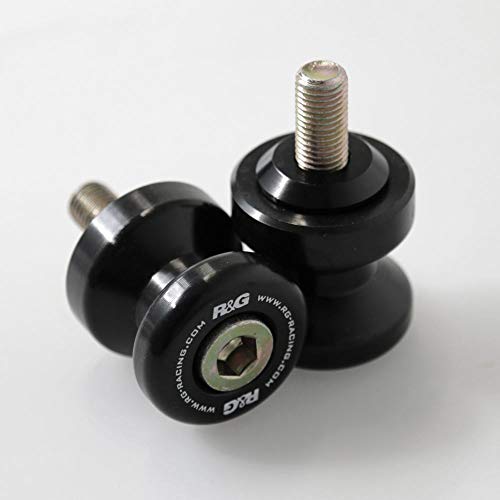 Black cotton reels made of durable material, featuring a smooth, rounded design with a hexagonal socket for easy installation, branded with R&G logo.