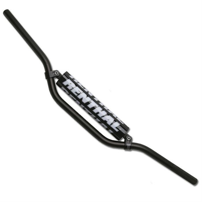 Blue Renthal 971 7/8 RC Bend handlebars featuring a sleek design, made from durable aluminum with a prominent white "RENTHAL" logo on the center.