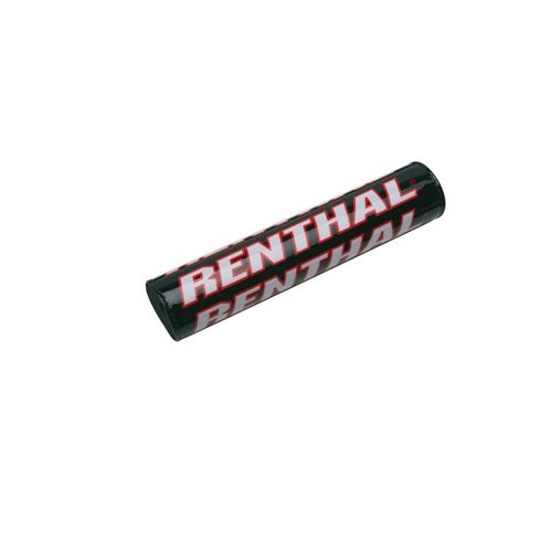 Black handlebar pad featuring bold red "RENTHAL" branding, measuring 240mm, designed for durability and impact absorption in motocross applications.
