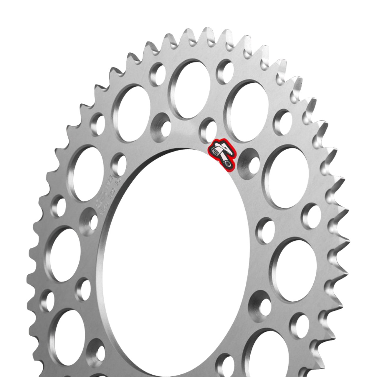 Black 48-tooth Renthal Ultralight rear sprocket with a sleek design, featuring multiple holes for weight reduction, compatible with Yamaha/Suzuki RM80/85 and YZ80/85 models from 1982 to 2024.