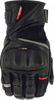 Black Richa Atlantic Gore-Tex motorcycle gloves in size XL, featuring a combination of leather and textile materials, reinforced knuckles, and waterproof design.