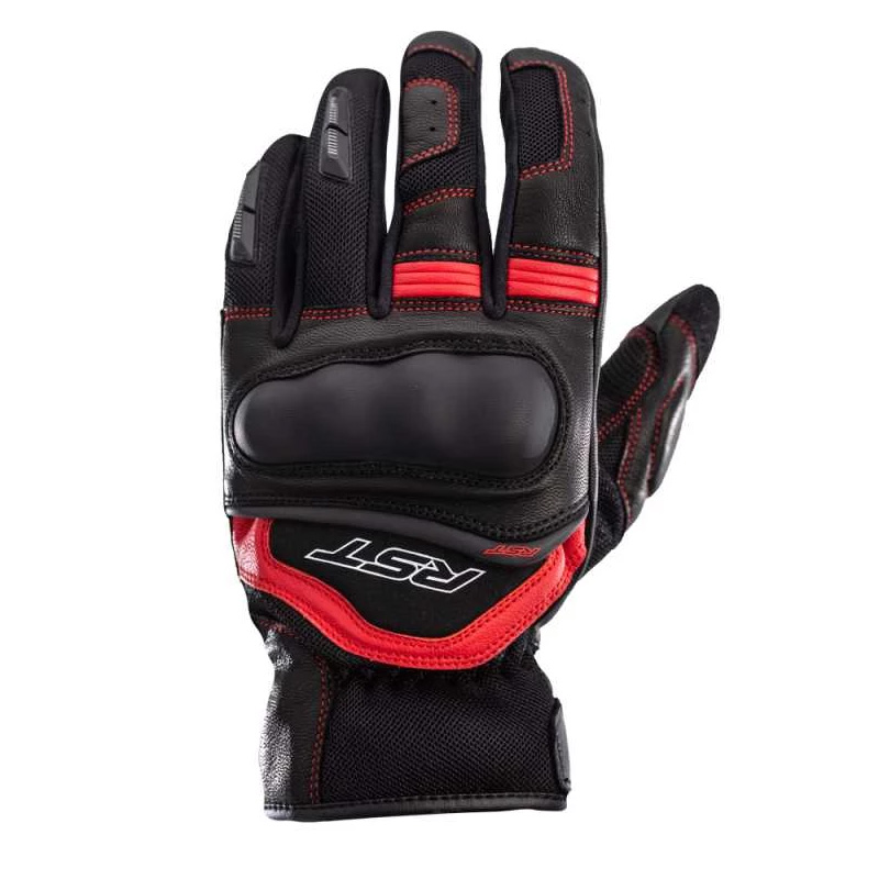 Black and red RST Urban Air 3 Mesh Motorcycle Gloves in size S for men, featuring a padded knuckle, mesh panels for breathability, and reinforced palm for grip.