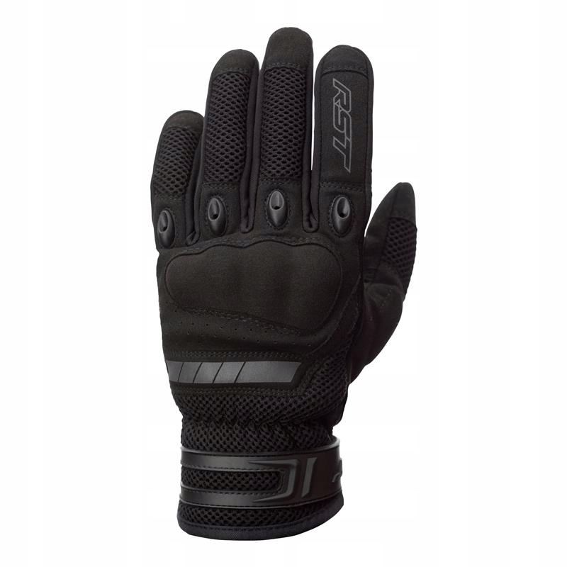 Black RST Ventilator-X gloves in size 10 feature a breathable mesh design, reinforced knuckles, and a secure wrist closure for enhanced comfort and protection.
