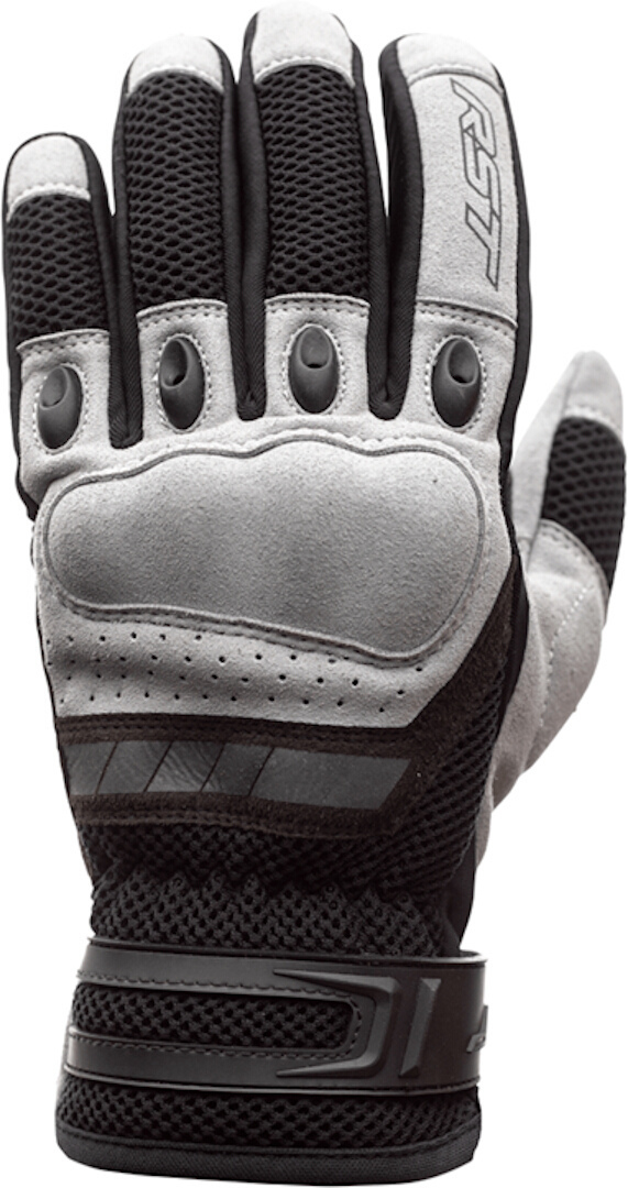Black and light grey RST Ventilator-X gloves, size 8, featuring a mix of breathable mesh and durable material with padded knuckles and a secure wrist strap.
