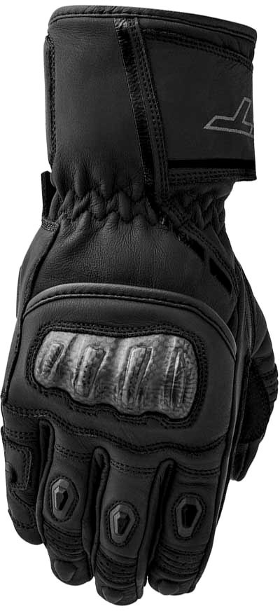 Black RST S1 women's gloves in size M, featuring a sleek leather finish, reinforced knuckles, and a secure wrist closure for enhanced protection and comfort.
