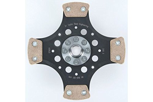 Black clutch plate with four tan friction pads, featuring 23 teeth and a central hub, measuring 240mm in diameter, marked with "Sachs Race Engineering."