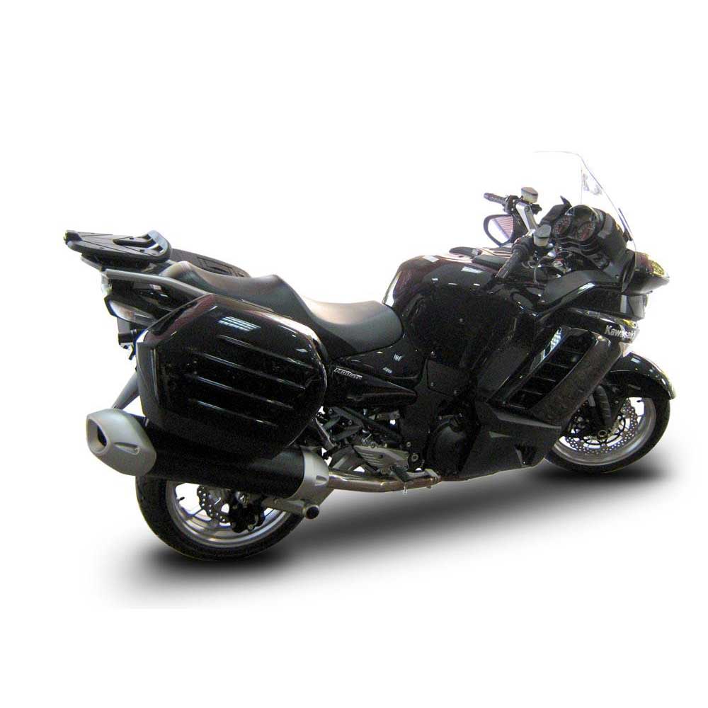 Black Top Master Topcase Fitting by Shad, measuring 25 cm, features a sleek design with a durable finish, designed for easy attachment to motorcycles.