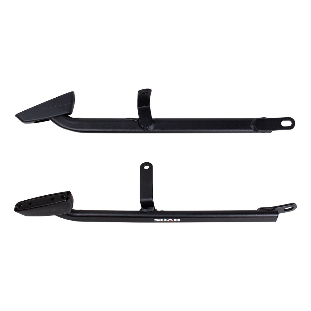 Black Top Master Topcase Fitting by Shad, featuring durable metal construction, sleek design, and size of 65 cm, designed for easy attachment of top cases.
