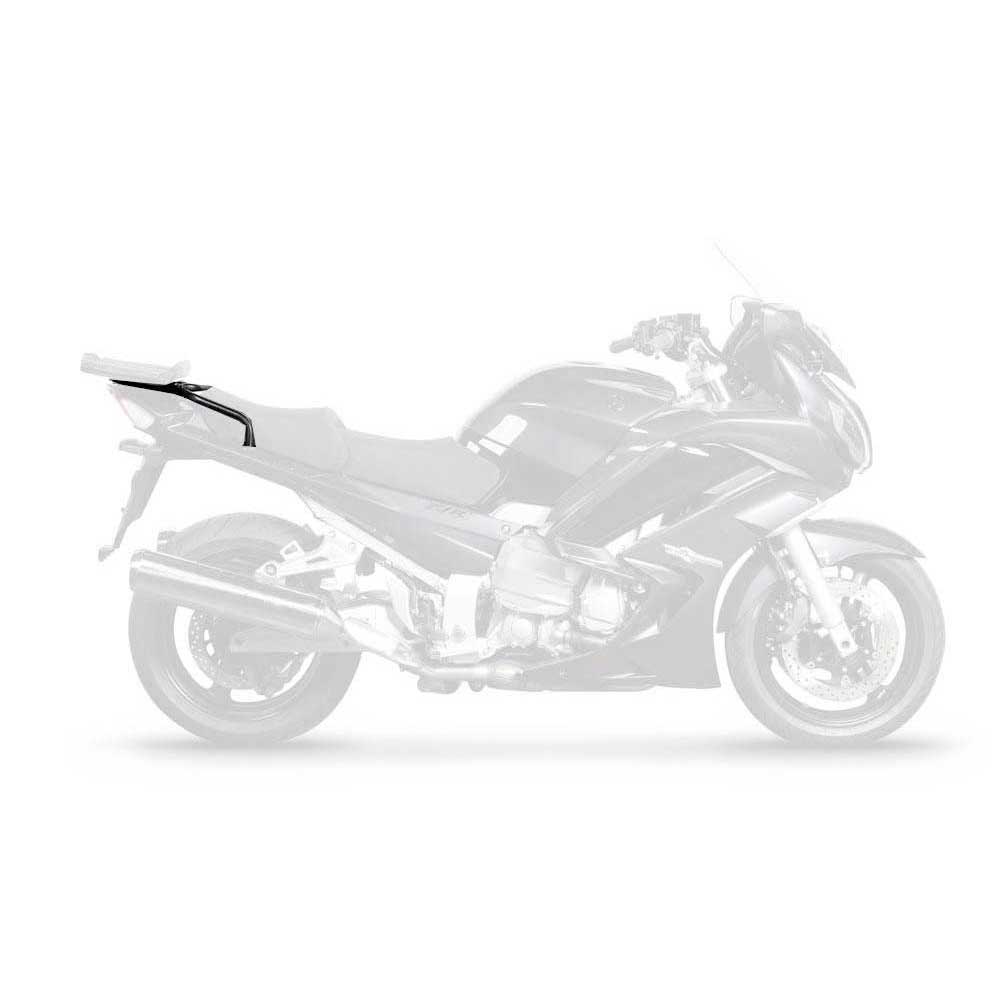 Black Top Master Topcase Fitting by Shad, featuring a sleek design, durable material, and a streamlined shape for motorcycle compatibility.