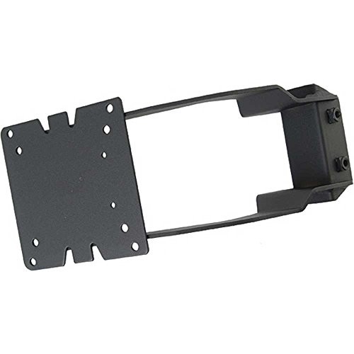 Black metal topcase fitting by Shad, featuring a rectangular base with multiple mounting holes and a sturdy frame for secure attachment to motorcycles.