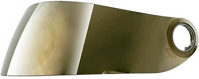 Mirrored shield visor in a sleek, curved design, featuring a tinted finish, crafted from durable material, compatible with Shark helmets.