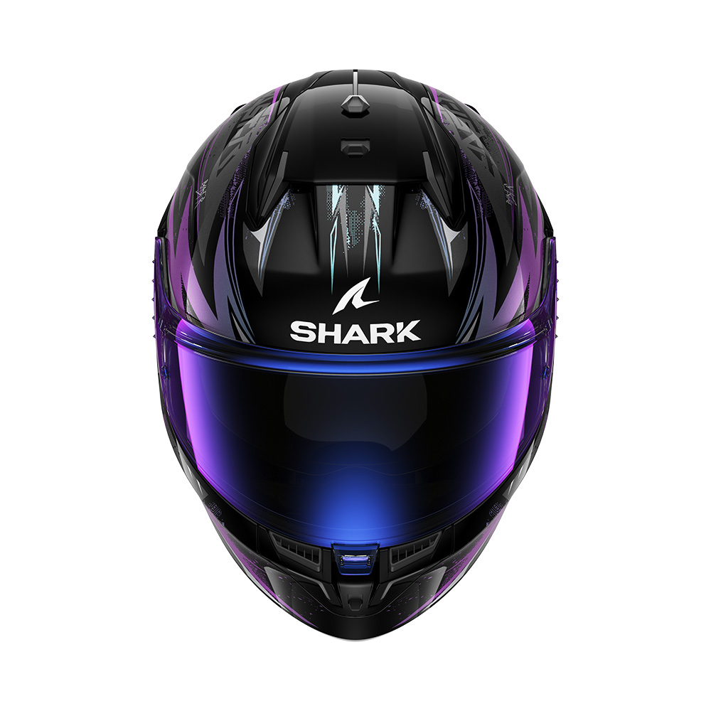 Shark D-Skwal 3 Graphic Motorcycle Helmet - X-Large (61-62cm) - Blast-R Black / Blue / Purple, Black/blue/purple - image 2