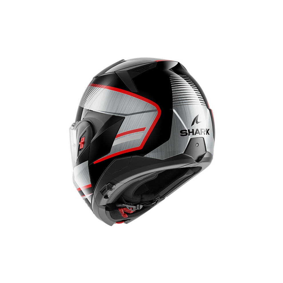 Shark Oxo Graphic Motorcycle Helmet - M (57-58cm) - Sikter Black / Anthracite / Red, Black/grey/red - image 3
