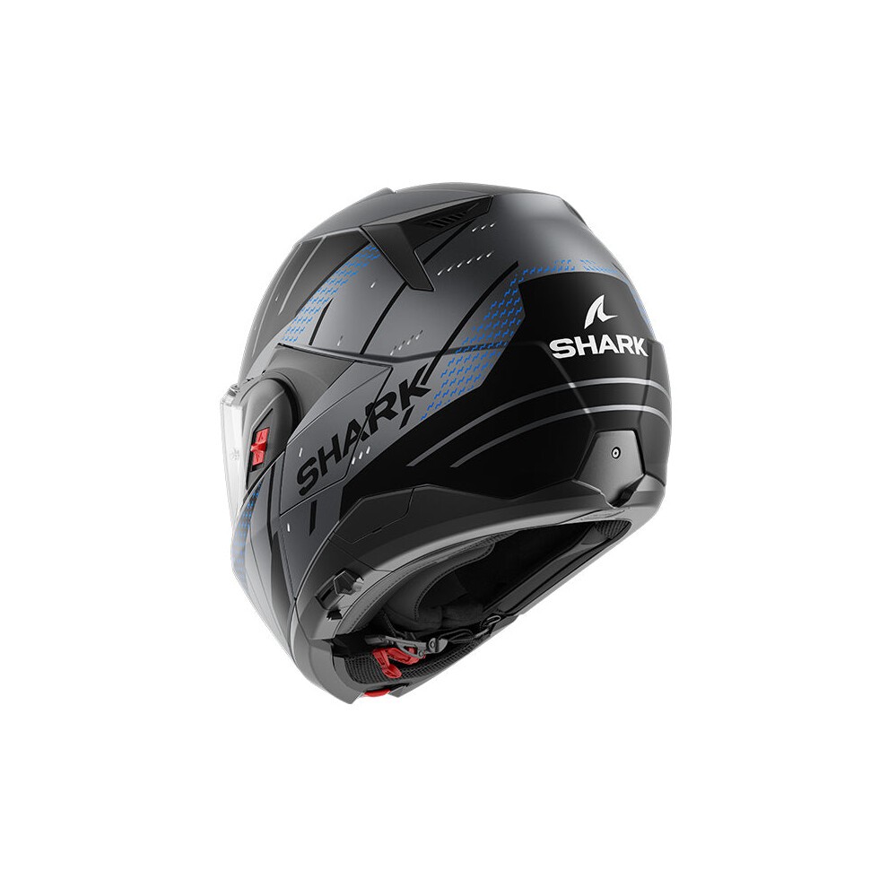 Shark Oxo Graphic Motorcycle Helmet - XL (61-62cm) - Rydger Matt Anthracite / Black, Black/blue/grey - image 3